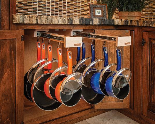 Rev-A-Shelf Pull Out Organizer Hooks w/Ball Bearing Slide System, GLD-W22-SC-7