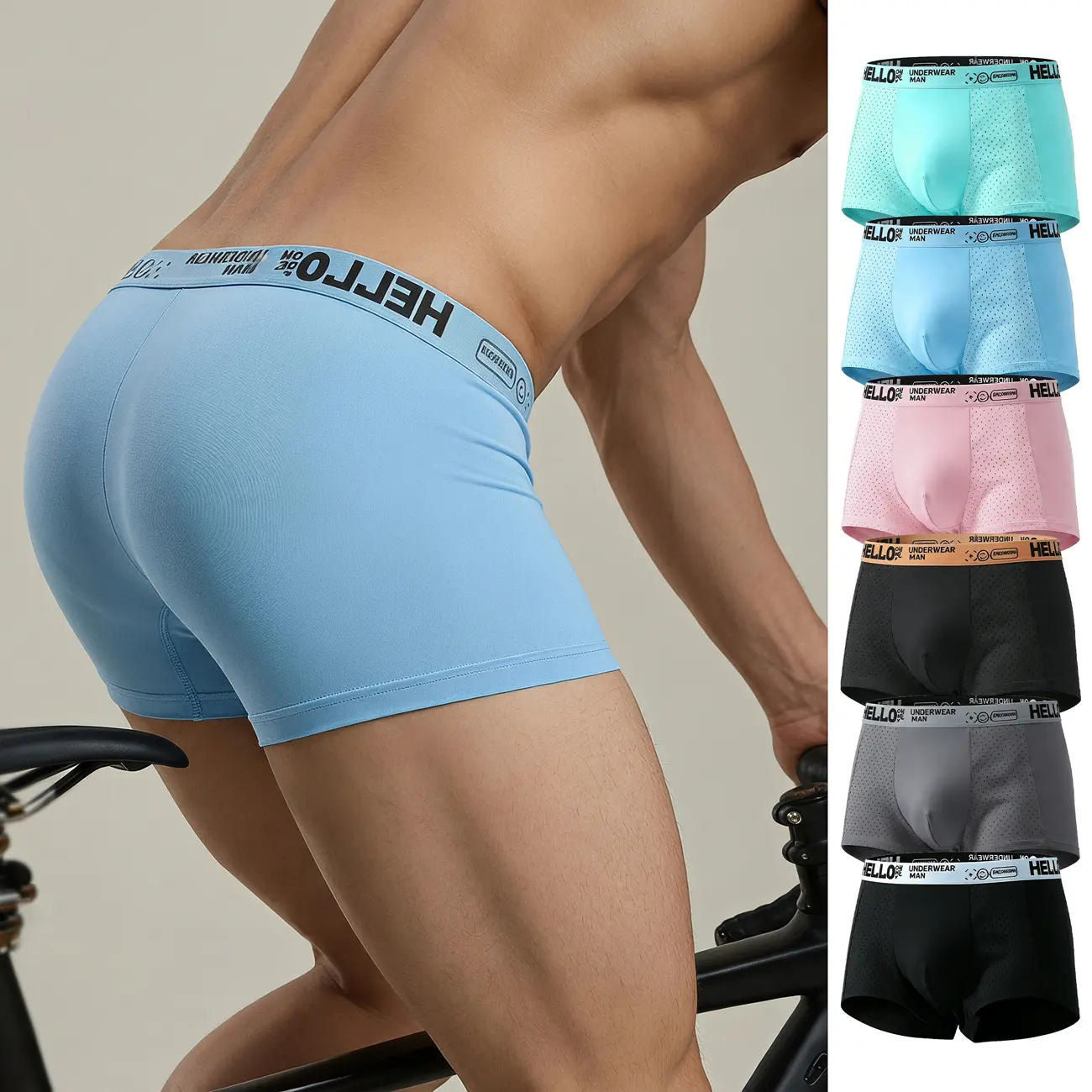 Men's Basic Lightweight Performance Boxer Briefs - Slim Fit Athletic Contoured Cut, Soft Breathable Anti-Chafing Fabric, Moisture-Wicking Absorbent Activewear for Sports