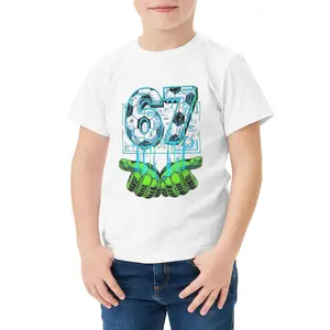 Boys' soccer T-shirt with 67 emoji designs, casual crew neck, short sleeve, 100% cotton, comfortable and stylish. A fun T-shirt for sports meets, and an ideal gift for boys who love soccer. The comfortable and stretchy fabric is perfect for sports and