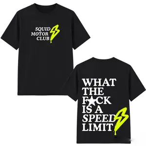 Squid Motor Club Speed Limit Never Heard of Her Funny Graphic Tee – Rider Humor Humorous Tshirt Men 100% Cotton T-Shirt, Good Graphic Tees Summer Graphic Tees Unisex Vintage T Shirts, men clothing sale tiktok shop deals Graphic Tee (Viral)