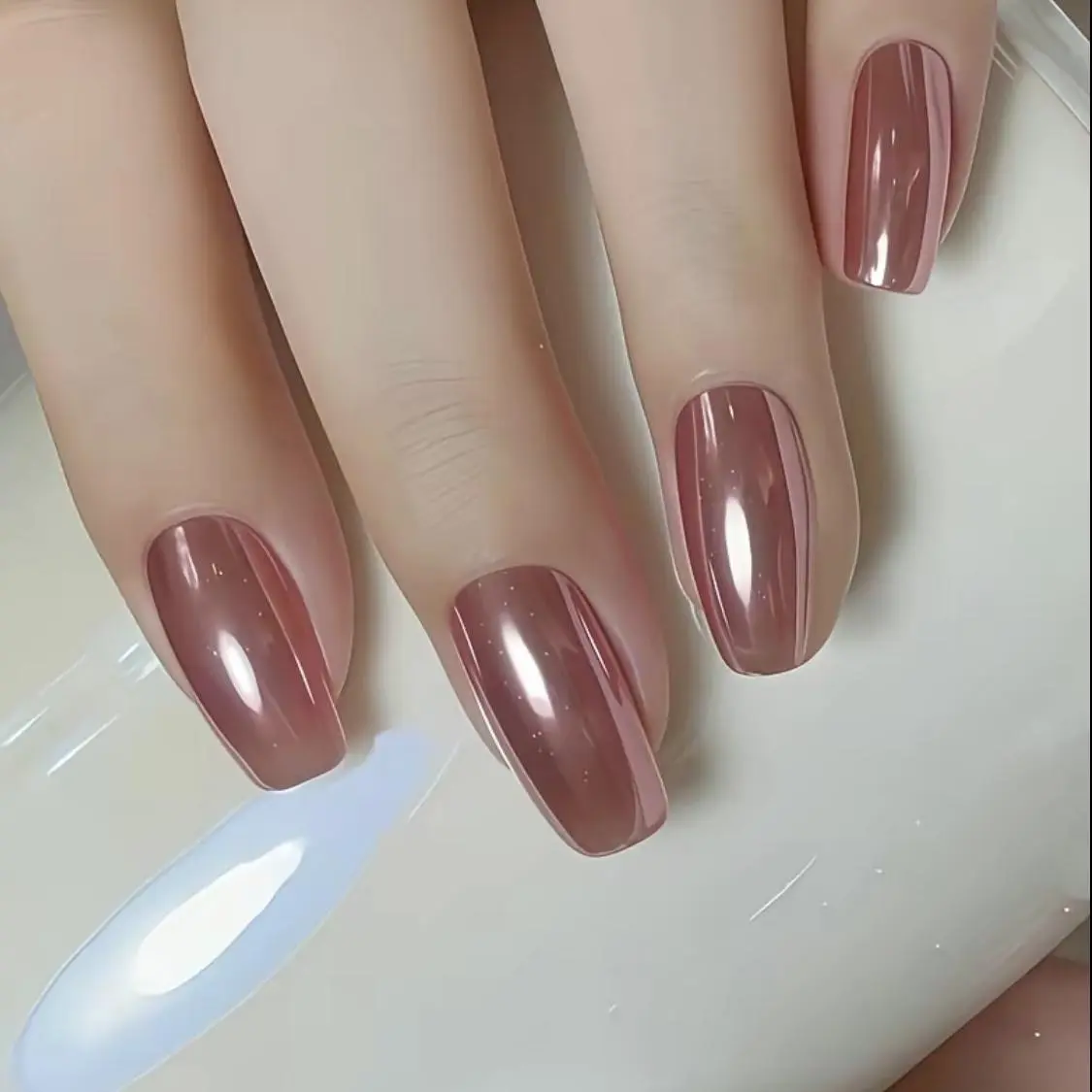 Rose Gold Nail Polish - Quick-Drying, Long-Lasting Nail Color with Mirror-Like Shine for Salon-Quality Results on Hands and Toes