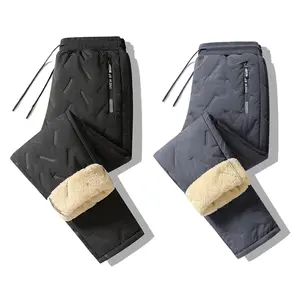 Men’s Winter Warm Pants, Fleece-Lined Straight-Leg Pants, Outdoor Sports Climbing Pants, Thick and Warm with Windproof Features, Suitable for Autumn and Winter Seasons