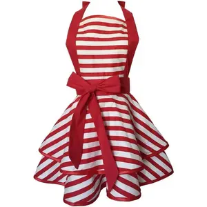 Lovely Handmade Cotton Retro Aprons for Women Girls Cake Kitchen Cook Apron for Mother's Gift