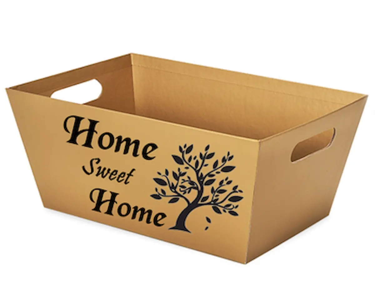 MDR Trading AP-CMT964HS Brown with Black Tree Home Sweet Home Handled Basket