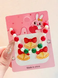 New Christmas Decorations Creative Cartoon Cute Princess Girl Ring Children Ear Clips Bracelets Bangles, Festive Jewelry for Kids