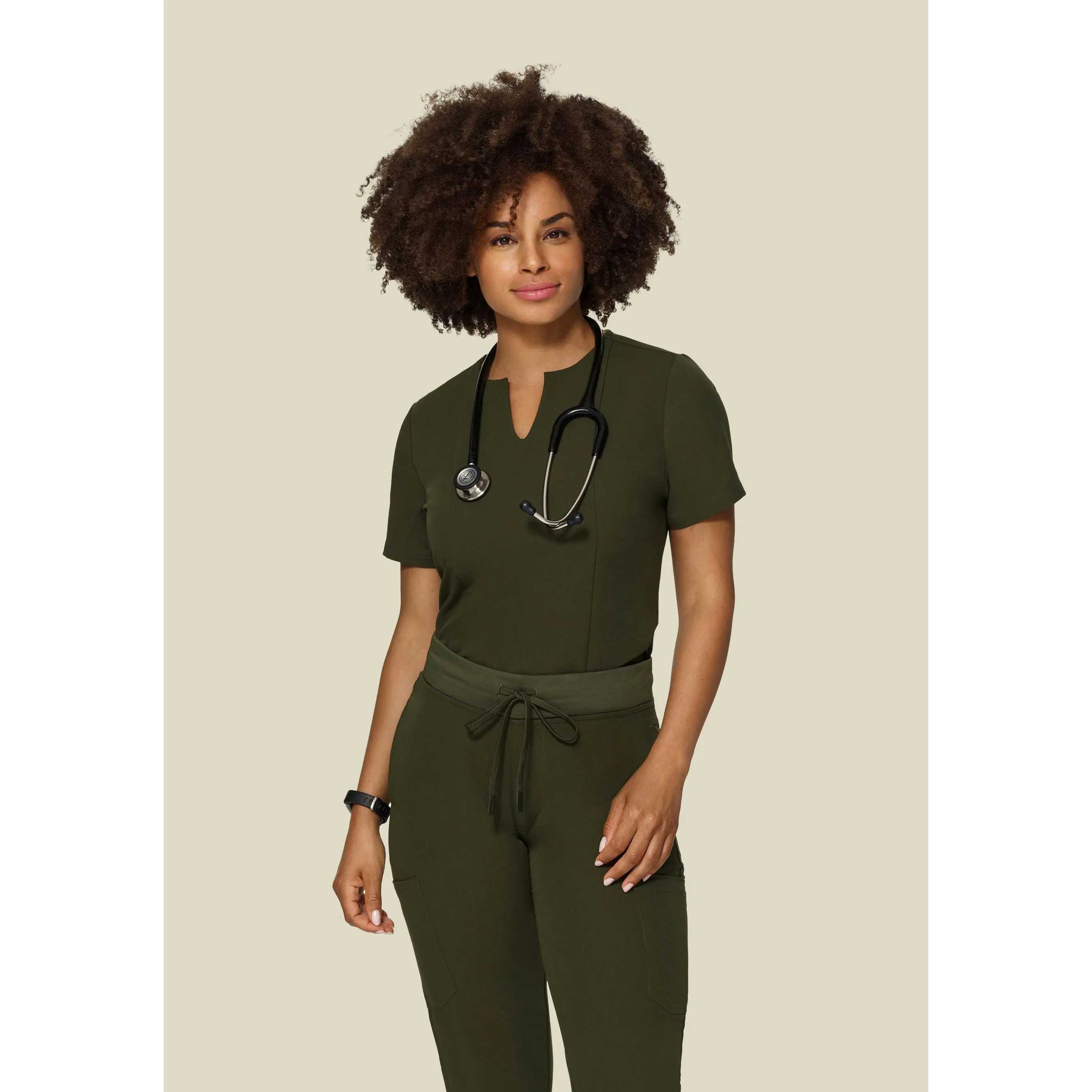 5 Pocket Notch Neck Top Olive 5 Pocket Notch Neck Top Olive