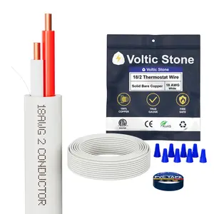 18/2 0-10V Dimming Dimmer LED Switch Wire, True Gauge 18 AWG Solid Bare Copper Control Cable, ETL Listed CL3P Plenum Rated Flame-Retardant, Pink & Purple, for 0–30V Low Voltage System