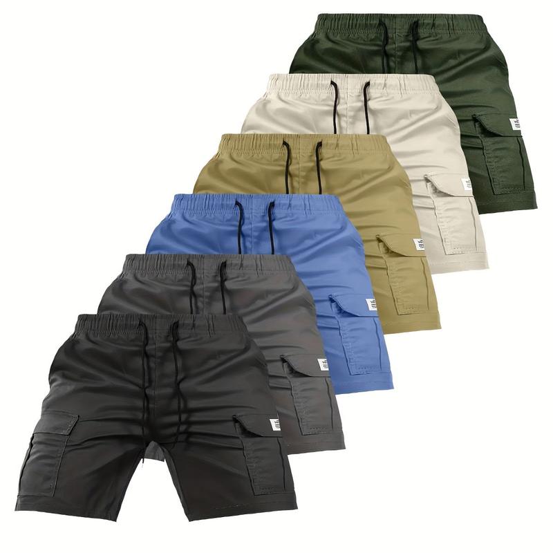 Men'S Drawstring Cargo Shorts - Multiple Pocket Design, Black, Olive Green, Gray, Khaki Casual, Sporty, and Stylish for Outdoor Activities, Hiking, Everyday Wear, Casual Wear|Stylish Shorts|Durable Fabric