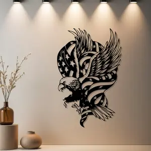 HousewarmingGift|1pc American Flag Eagle Metal Wall Art Western Wall Art, American Flag Eagle Metal Wall Art Decoration with Premium Finish - Ideal Gift for Christmas & Thanksgiving & Valentine's Day & Spring Decor & Desktop Decor & Housewarming