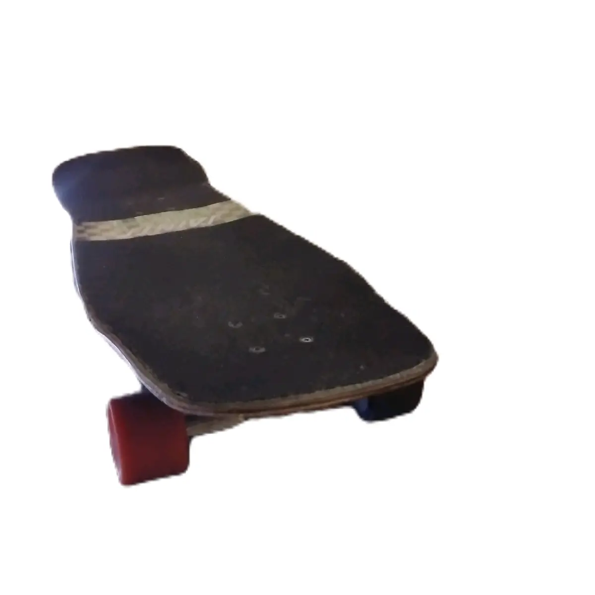 Black Frame Longboard with Red Wheels, Classic Design, Ideal for cruising