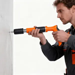 Mini Nail Gun Set – 5-Speed Adjustable Steel Nail Gun with Silencer, Nailgun, Home Improvement Tool, Hardware, Cement Wall Fastening Tool, Manual Steel Nail Machine, Concrete Nail Gun, Portable Mini Nailer for Woodworking at Home(Includes Accessories)