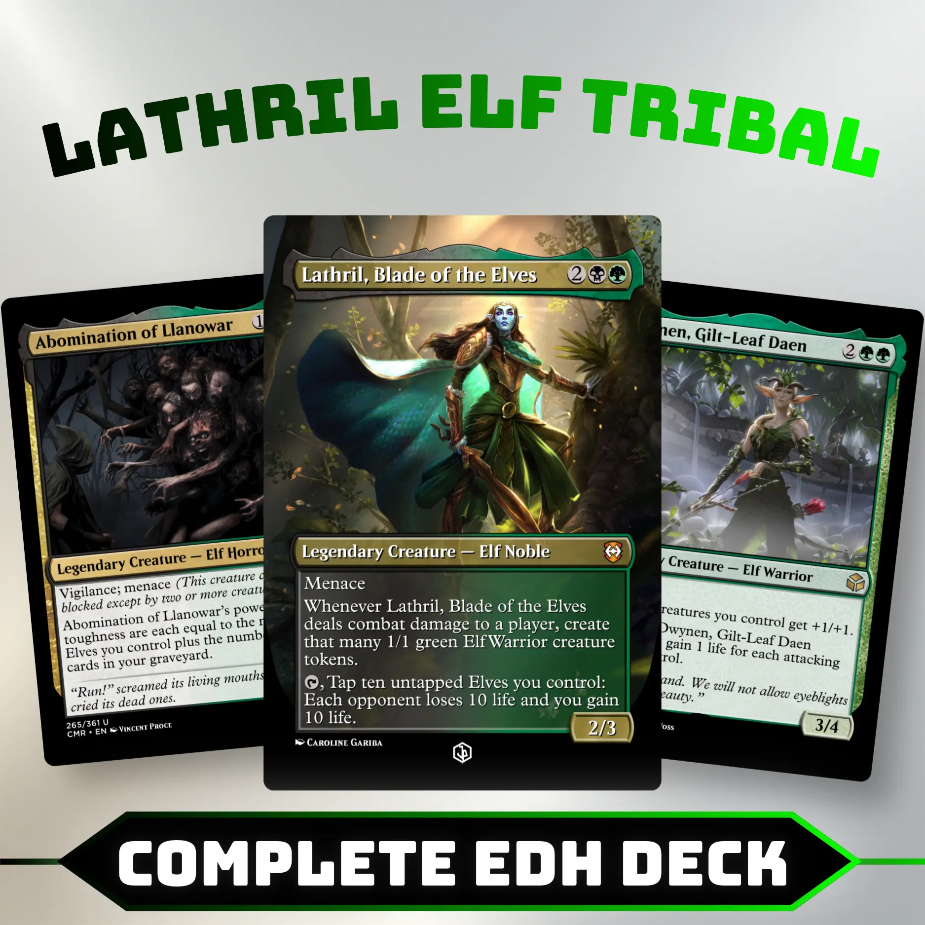 Lathril Elf Tribal Commander Style Deck | 100 Cards + Tokens | Custom Proxy Cards