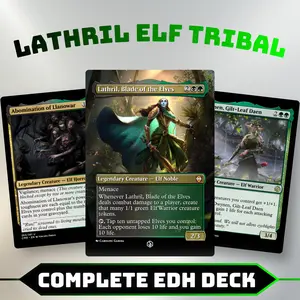 Lathril Elf Tribal Commander Style Deck | 100 Cards + Tokens | Custom Proxy Cards