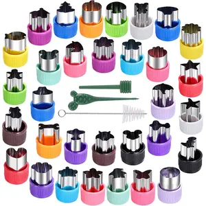 Mini Cookie  Set 30 count for  Vegetable Cutters and Fruit  Mold Different Shapes and Sizes Stainless Steel