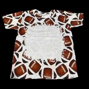 Faux bleach football sublimation blank tshirt Menswear Soft unisex Polyester Crewneck Casual unisex