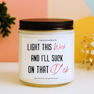 Light this Wick, Anniversary Gifts for husband, boyfriend, him, Funny candle for husband, gift for boyfriend, girlfriend gift idea, couple humor candle, partner sarcasm gift, anniversary candle, white elephant, holiday gag gift for couple, Christmas gift