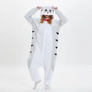 Mink flannel men's and women's home one-piece animal cat pajamas cartoon winter couple