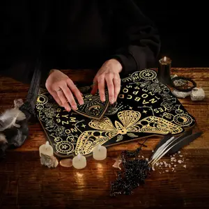 Wooden Spirit Board, 1 Set Mystical Divination Plate, Desktop Wooden Game, Spirit Board for Beginners, Party Game for Women & Men