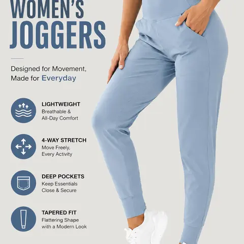 THE GYM PEOPLE Women's Soft Stretchable Jogger Pants - Tapered Lightweight Athletic Bottoms with Pockets, Street Style Sports Jogging Wear for Lounge & Travel, Elastane Athletic Leggings