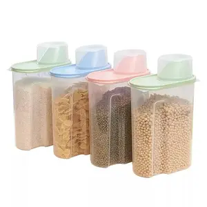 Plastic Sealed Jar Kitchen Large Food Storage Box Multigrain Storage Bucket With Cover Fresh Container
