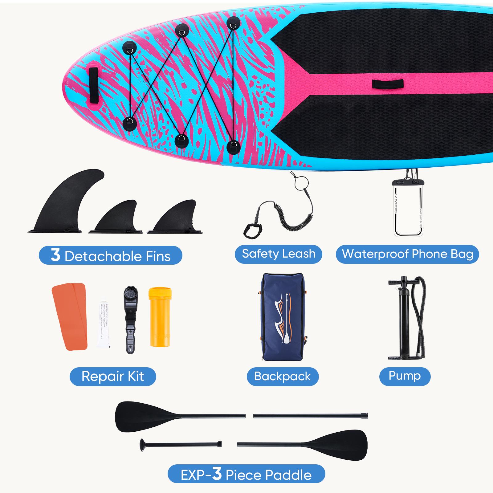 10.5ft Inflatable Stand Up Paddle Board 125.9"×32.6" | 400lbs Weight Capacity | Beginner Friendly SUP with Premium Accessories for Lakes, Rivers & Ocean