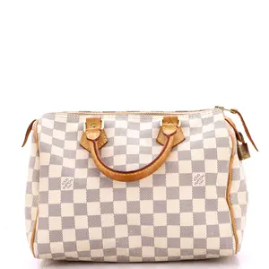 Pre-owned Louis Vuitton Canvas Coated Top Handle Bags Speedy Handbag Damier 25 by Rebag