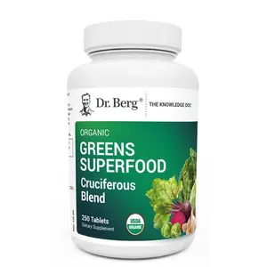 Dr. Berg Organic Greens Superfood - Cruciferous Blend Supplements, 250 tablets Healthcare Fitness Dietary Edible Dietary Edible Natural Vitamin