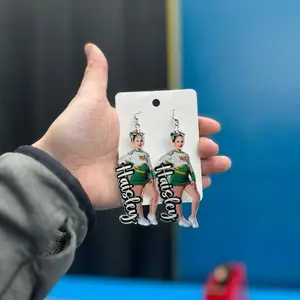 Custom Earrings made out of acrylic and stainless steel