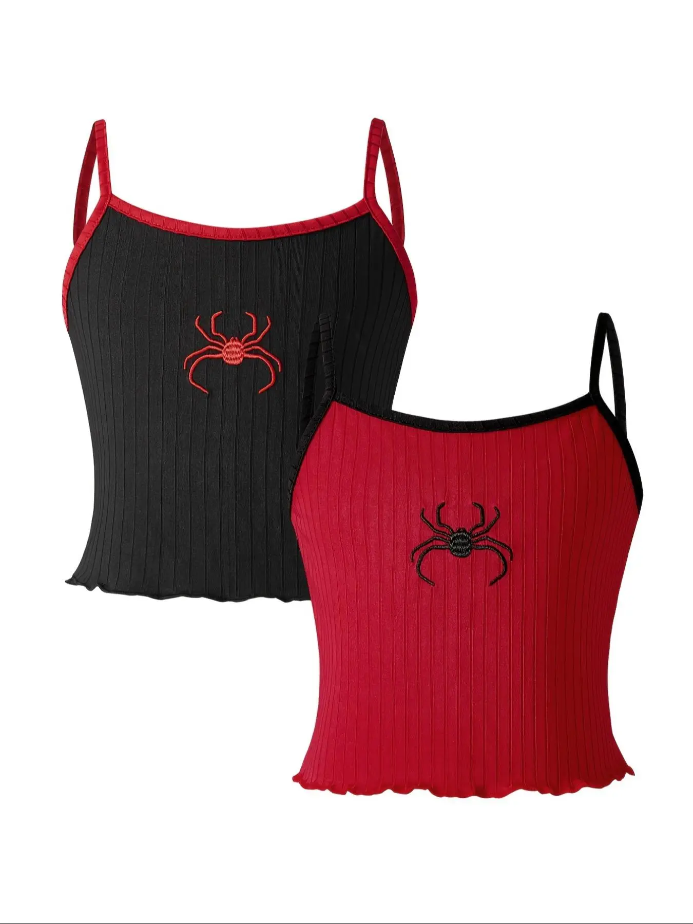 Girl's Spider Embroidery Cami Top, Casual Sleeveless Top for Summer, Girls Clothes for Daily Wear