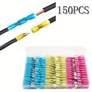 150 Pieces Heat Shrink Spade Connectors Kit 22-10 AWG Electrical Insulated Terminals, Male and Female Spade Wire Crimp Terminal Assortment Kit - Home Improvement.