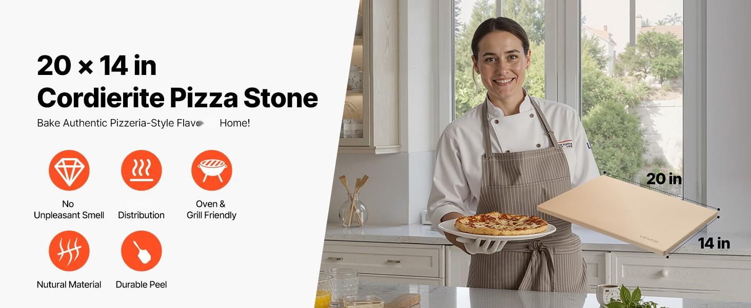 Rectangular Cordierite Pizza Stone, 20 x 14 x 0.6 In, 1450°F Heat-Resistant Bake Stone For Oven And Grill, Extra Large Stone With Metal Pizza Peel And Scraper, Great For Home Baking And BBQ Rectangular Cordierite Pizza Stone, 20 x 14 x 0.6 In, 1450°F Heat-Resistant Bake Stone For Oven And Grill, Extra Large Stone With Metal Pizza Peel And Scraper, Great For Home Baking And BBQ