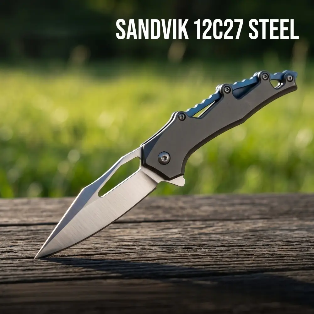 [Sandvik 12C27] Fruit and Vegetable Knife, Flat Mouth Sandblasting, Fashionable Restaurant Meat and Vegetable Cutting, Camping Barbecue Tool, Daily Use