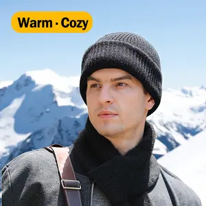 Men's Plush Winter Hat with Neck Warmer & Lining - Windproof Cold-Proof Face Mask, Plush & Head Cover for Outdoor Activities, Streetwear, Extreme Cold - Warm All-in-One Neck Warmer Hat for Men