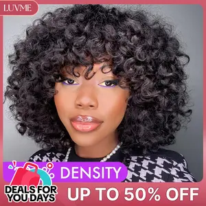 LUVME Shaggy Style Super Double Drawn Short Curly Wig 100% Virgin Human Hair Ready To Go Tik Tok Viral #DealsForYouDays