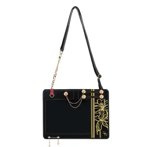 Kabaqoo Love and Deep Space Xavier Ita Bag | "The King is the Best" PU Leather Square Tote | 3-Way Crossbody/Shoulder/Backpack for Women & College | Work & Daily Commute