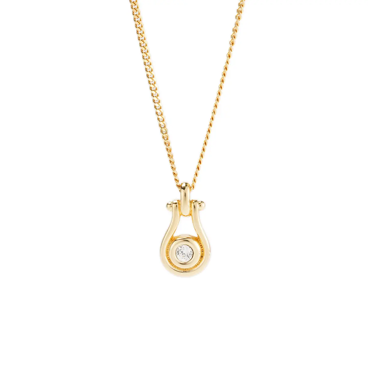 Pre-owned Dior Classic CD Logo Necklace Single Diamond MJP000338