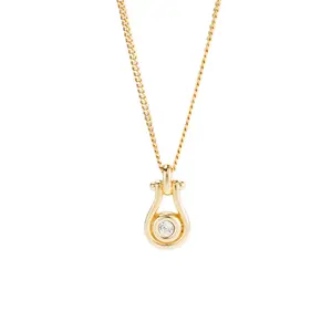 Pre-owned Dior Classic CD Logo Necklace Single Diamond MJP000338