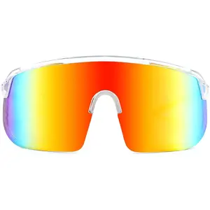 EyeconicFinds Sports Sunglasses for Men and Women, Large Rectangular Lens, Baseball Cycling Running Sunglasses B0243