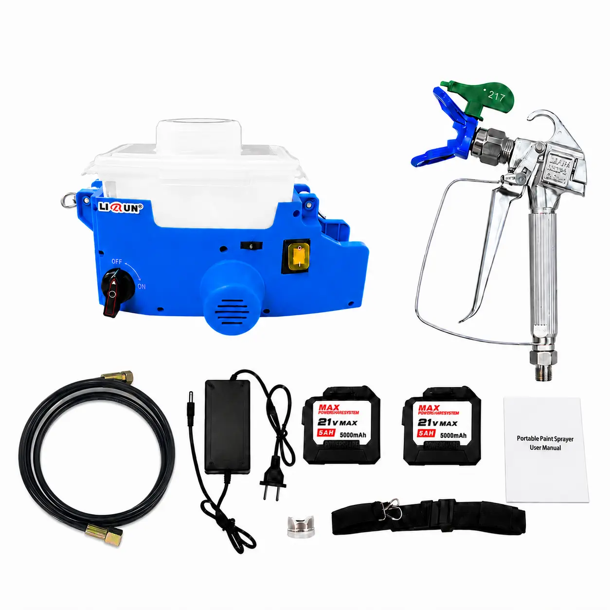 【Summerfinds】21V Battery-Powered Backpack Airless Paint Sprayer, Cordless 500W Brushless Motor with 2 x 5000mAh Lithium-Ion Batteries, 2600 PSI High-Pressure Paint Sprayer for Smooth, Even Finishes on Walls, Ceilings, Cabinets and DIY Home Projects