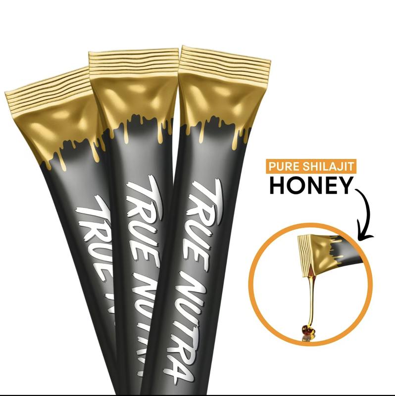 True Nutra Pure Himalayan Shilajit Honey Sticks with Raw Organic Honey Fulvic Acid: Enhances mineral absorption, 85+ Essential Minerals, Long-Lasting, Fast-Absorbing, Lab-Tested for Purity - 10 Sticks