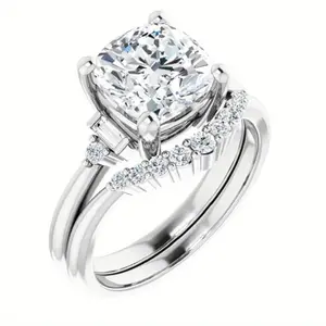 1PC 3CT Cushion Cut Moissanite Ring S925 Silver GRA D-VVS1 Lab Diamond Bridal Engagement Wedding romance themed jewelry,glam fashion accessory,empowerment inspired jewelry
