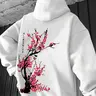 Men's Floral Print Drop Shoulder Hoodie, Fashion Casual Regular Fit Drawstring Pocket Hooded Sweatshirt for Daily Holiday Outdoor Wear, Men Clothes for Fall & Winter