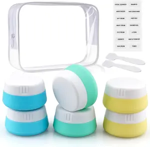 Travel Containers for Toiletries 6 Pack 0.7Oz TSA Approved Size Silicone Jars with Lids Leak-Proof Accessories for Cosmetic Makeup Cream Kitchen GIMS