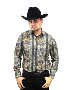 VS100L - FPMSFP - Y-429-3 - Grey - Vaquero Signature Fashion Printed Shirt