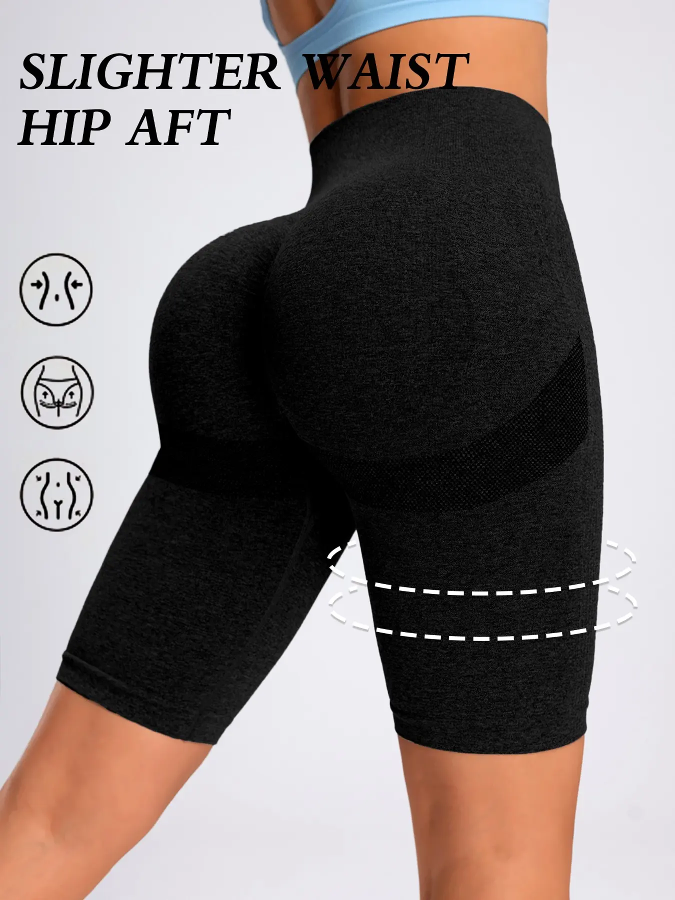 Women's High-Waisted Seamless Pants, Sporty Style, Moisture Wicking, Comfortable Everyday Wear, Ideal for Hiking & Cycling, Seamless Cycling Fitness Shorts