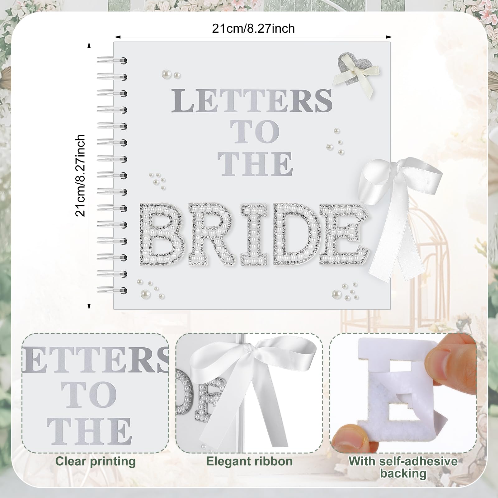 Letters to the Bride Book Wedding Gift - Heartfelt Wedding Letters Scrapbook for Bride, DIY Bridal Shower Gift from Bridesmaids & Mom, Elegant Pearl Decor Keepsake Memory Book for Wedding Morning