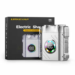 LINKEVAP Portable Double-Head Electric Shaver, Waterproof & Anti-accidental Touch, with Battery Display & 2-Speed Modes, Cool Running Horse Light