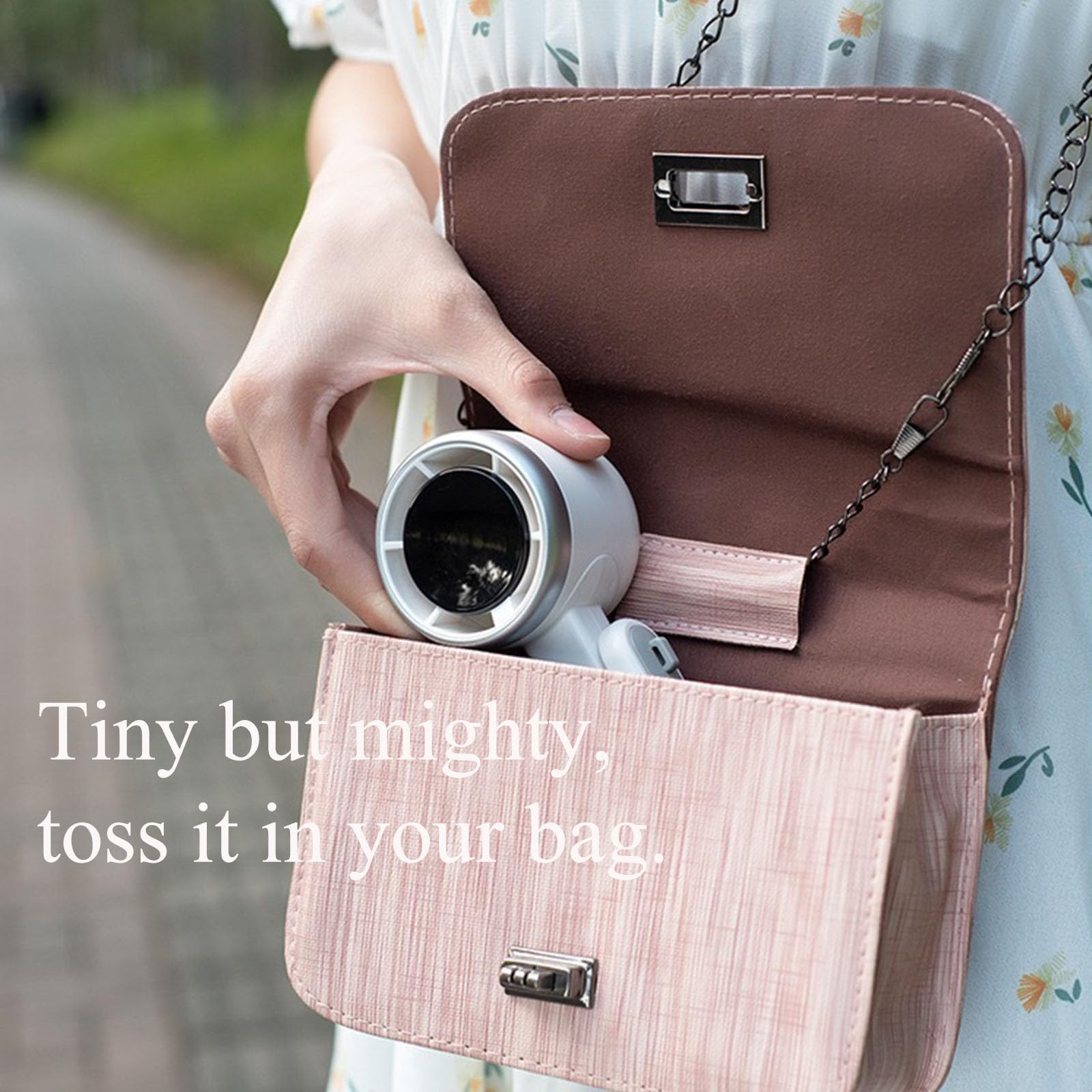 Portable Handheld Turbo Fan, 5 Gear Wind, Battery Operated, Up to 12 Working Hours, 3 IN 1 Hand Fans with Air Turbo Tech Cooling Fan for Outdoor Activities, Travel, Beach (Black)