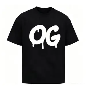Men's Plus Size Vintage OG Logo Graphic T-Shirt - Lightweight Short Sleeve Crew Neck, Breathable Big & Tall Casual Shirt for Gym, Travel & Casual Attire - Black/White Retro Print (Ideal Gift for Christmas/Black Friday)