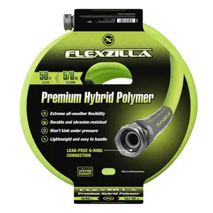 Flexzilla Premium Grade Garden Hose, 5/8 in. x 50ft., Hybrid Polymer, ZillaGreen